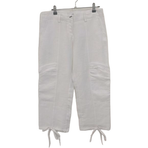 NWT ITALIAN linen blend white capris with side pockets